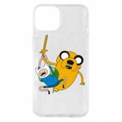 Чехол для iPhone 14 Фин и Джейк "Атака" - PrintSalon