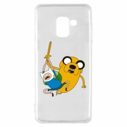Чехол для Samsung A8 2018 Фин и Джейк "Атака" - PrintSalon