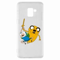 Чехол для Samsung A8+ 2018 Фин и Джейк "Атака" - PrintSalon