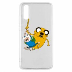 Чехол для Huawei P20 Фин и Джейк "Атака" - PrintSalon