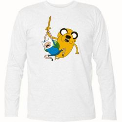 Футболка с длинным рукавом Фин и Джейк "Атака" - PrintSalon