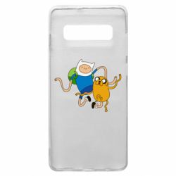 Чехол для Samsung S10+ Фин и Джейк танцуют 2-PrintSalon Чехол для Samsung S10+ Фин и Джейк танцуют 2