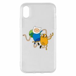 Чехол для iPhone X/Xs Фин и Джейк танцуют 2-PrintSalon Чехол для iPhone X/Xs Фин и Джейк танцуют 2