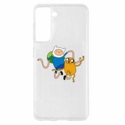 Чехол для Samsung S21 Фин и Джейк танцуют 2-PrintSalon Чехол для Samsung S21 Фин и Джейк танцуют 2