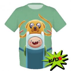 Дитяча 3D футболка Finn and Jake Art - PrintSalon