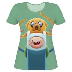 Жіноча 3D футболка Finn and Jake Art - PrintSalon