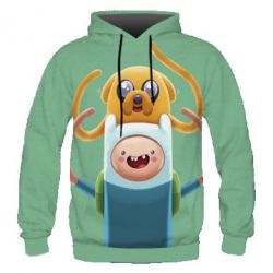 Чоловіче 3D худі Finn and Jake Art - PrintSalon