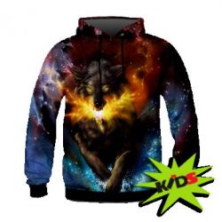 Дитяче 3D худі Fire wolf - PrintSalon