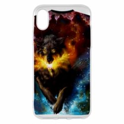 Чехол для iPhone X/Xs Fire wolf