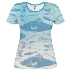 Женская футболка 3D Fish-PrintSalon Женская футболка 3D Fish