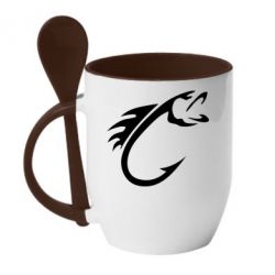 Чашка с ложкой Fish Hook - PrintSalon