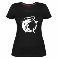 Женская премиум футболка Fish on the hook - PrintSalon