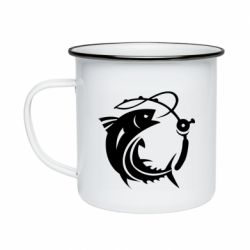 Кружка эмалированная Fish on the hook - PrintSalon