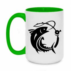 Чашка двухцветная 420ml Fish on the hook - PrintSalon