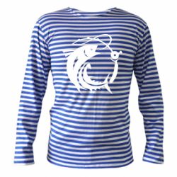 Тельняшка с длинным рукавом Fish on the hook - PrintSalon