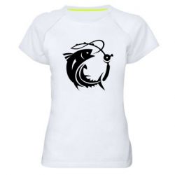 Женская футболка для спорта Fish on the hook - PrintSalon