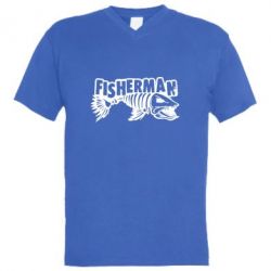 Чоловіча футболка з V-подібним вирізом Fisherman - PrintSalon
