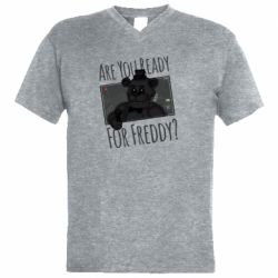 Мужская футболка с V-образным вырезом Five Nights at Freddy's 1-PrintSalon Мужская футболка с V-образным вырезом Five Nights at Freddy's 1