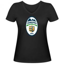 Женская футболка с V-образным вырезом ФК Говерла Ужгород - PrintSalon