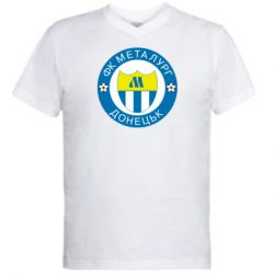 Мужская футболка  с V-образным вырезом ФК Металлург Донецк - PrintSalon