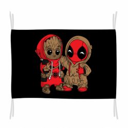 Флаг Baby Groot And Deadpool - PrintSalon
