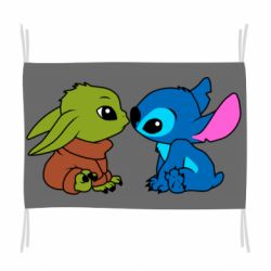 Флаг Baby Yoda And Stitch - PrintSalon