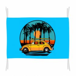 Флаг Car and sunset - PrintSalon