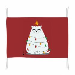 Флаг Cat and Christmas Lights - PrintSalon