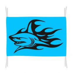 Флаг Flaming shark - PrintSalon