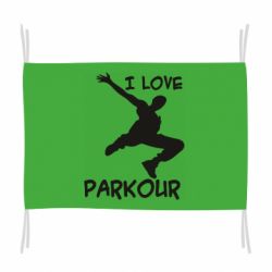 Флаг I love parkour - PrintSalon