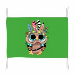 Флаг Little owl with feathers - PrintSalon
