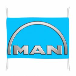 Флаг Man metallic logo - PrintSalon