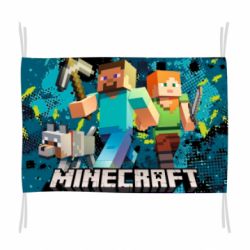 Прапор Minecraft Steve Alex And Dog - PrintSalon