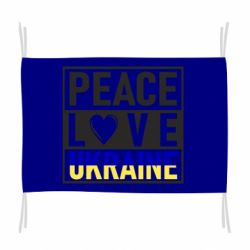 Флаг PEACE LOVE UKRAINE - PrintSalon