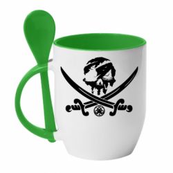 Чашка с ложкой Flag pirate - PrintSalon