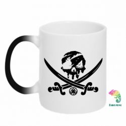 Чашка-хамелеон Flag pirate - PrintSalon
