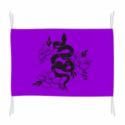 Флаг Snake with flowers - PrintSalon