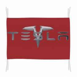 Флаг Tesla Car logo - PrintSalon