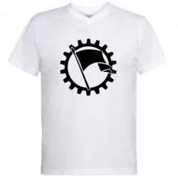 Чоловіча футболка з V-подібним вирізом Прапор у колі - PrintSalon