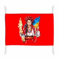 Флаг Украинская девушка в венку