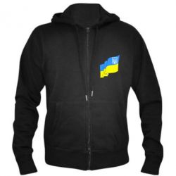 Мужское худи на молнии Флаг Украины с Гербом - PrintSalon