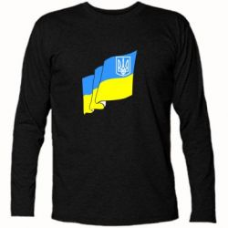 Футболка с длинным рукавом Флаг Украины с Гербом - PrintSalon