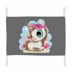Флаг Unicorn with flowers - PrintSalon
