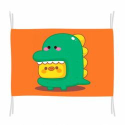 Флаг Уточка в костюме динозавра - PrintSalon