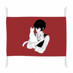 Флаг Великий из бродячих псов черно белое