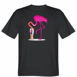 Мужская футболка Stedman Flamingo drinks beer-PrintSalon Мужская футболка Stedman Flamingo drinks beer