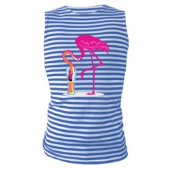 Майка-тельняшка Flamingo drinks beer