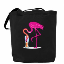 Шоппер Flamingo drinks beer - PrintSalon