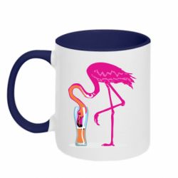 Чашка двокольорова Flamingo drinks beer