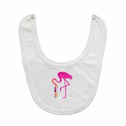 Слюнявчик Flamingo drinks beer-PrintSalon Слюнявчик Flamingo drinks beer